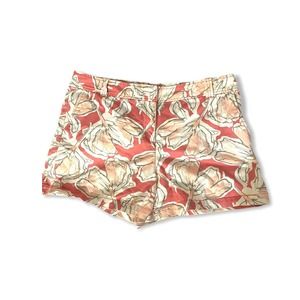 New York & Company Woman's High Waist Stretch Floral Chino Shorts Sz 12